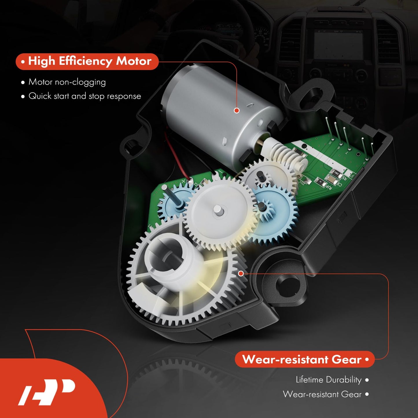 A-Premium HVAC Heater Blend Door Actuator - Replaces 79140-SNA-A01 - Compatible with Honda Civic 2006 2007 2008 2009 2010 2011 - Main, Mode Actuator