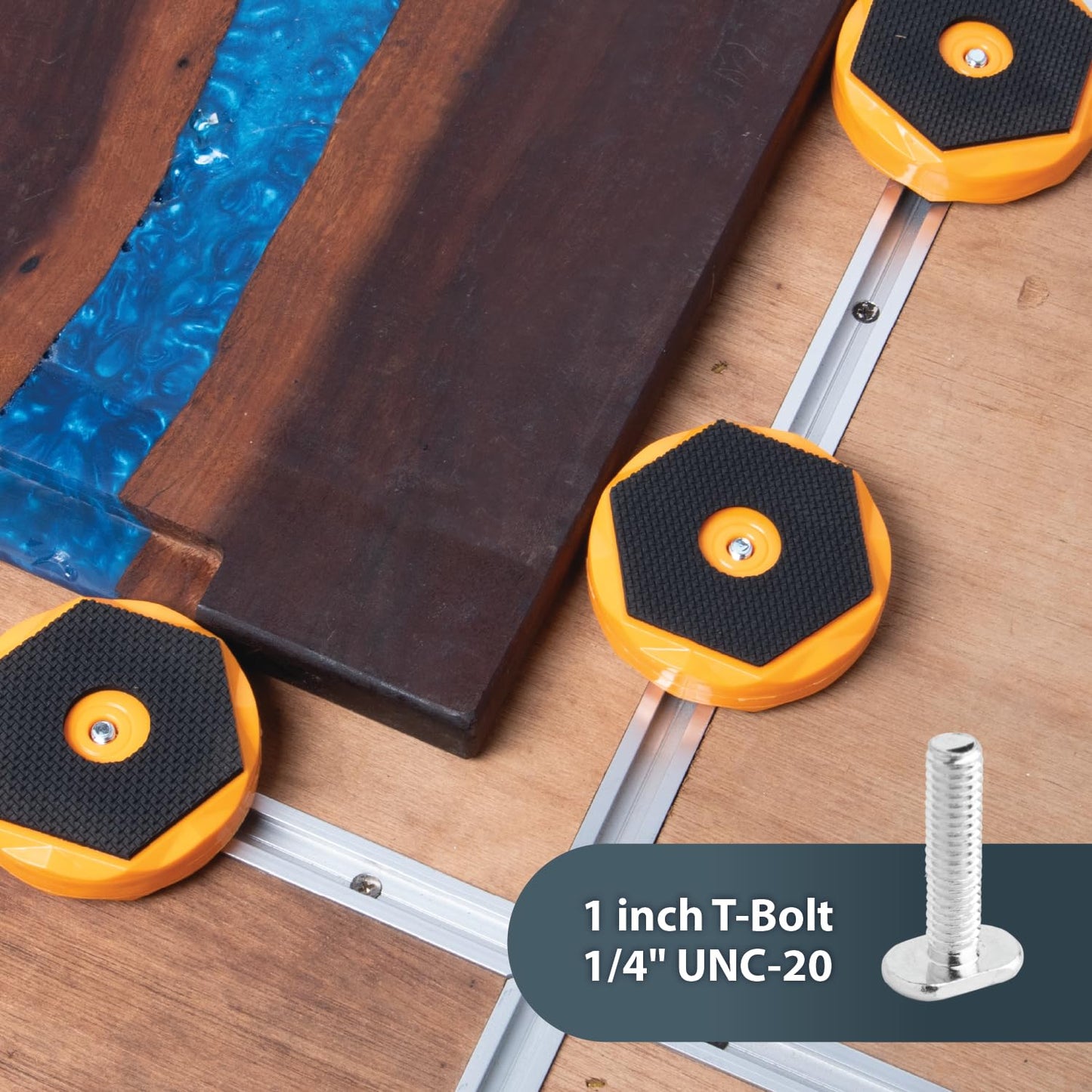 POWERTEC Bench Dog Puck - Protect Workpiece from Scratches, Ideal for Sanding, Routing, Finishing & Painting - 4PCs (72216)