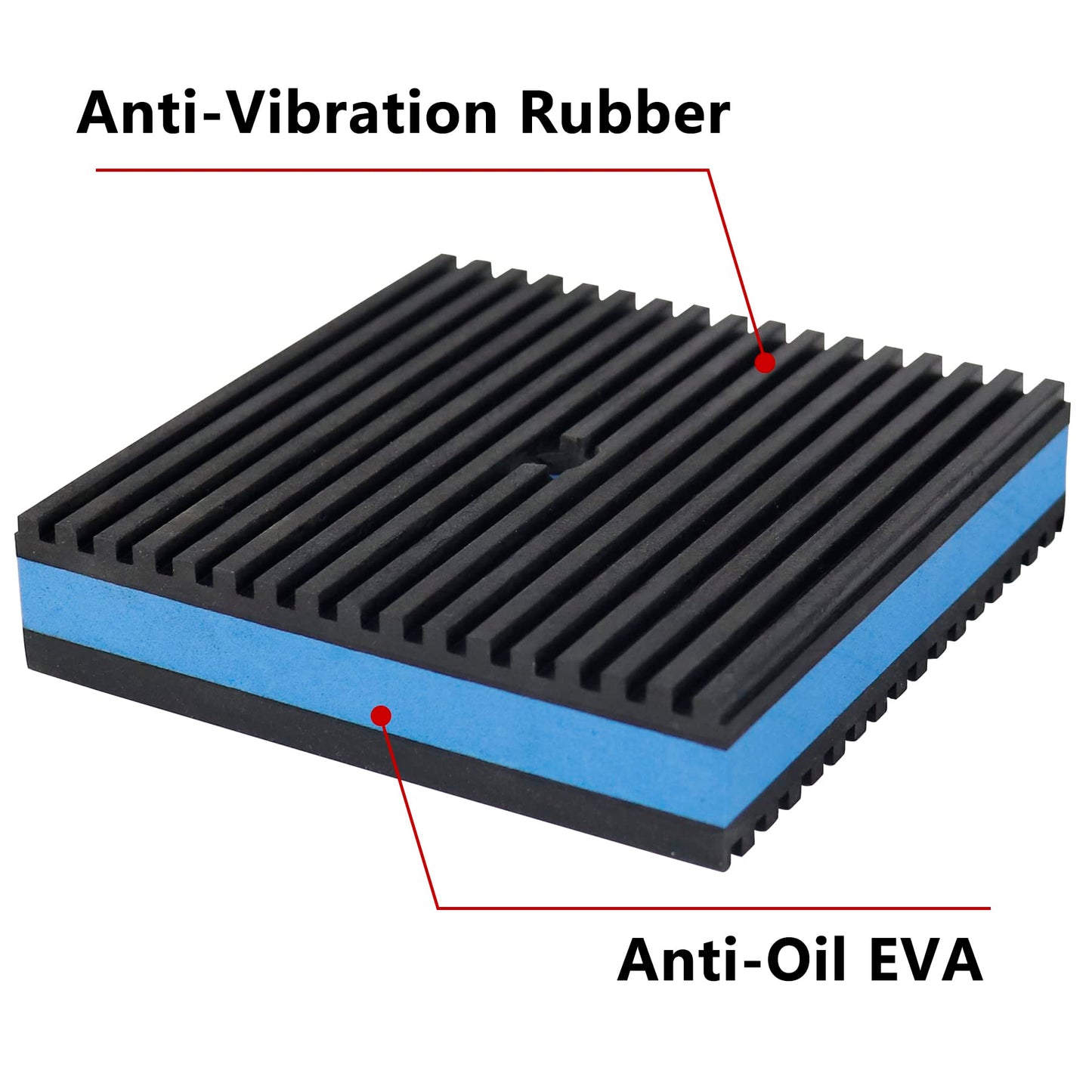 LBG Products Anti Vibration Pads,4" X 4" X 7/8" Heavy Duty Blue EVA Rubber Anti Vibration Isolation Pad for Air Compressor,Washer and Dryer,HVAC,Treadmills,Air Conditioner etc,Pack of 4