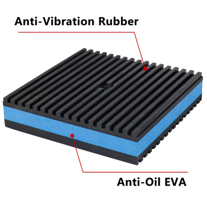 LBG Products Anti Vibration Pads,4" X 4" X 7/8" Heavy Duty Blue EVA Rubber Anti Vibration Isolation Pad for Air Compressor,Washer and Dryer,HVAC,Treadmills,Air Conditioner etc,Pack of 4