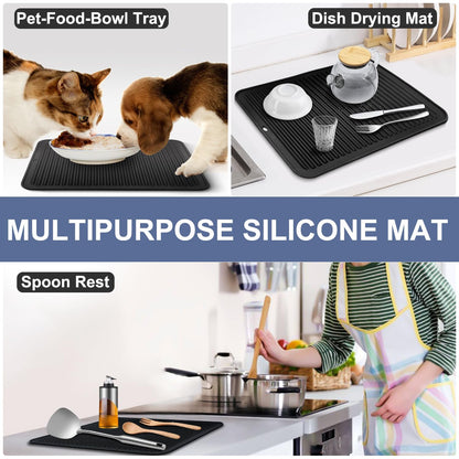 Walfos Large Silicone Trivet 16x12 Inch, Trivets for Hot Pots and Pans, Heat Resistant Pot Holders Hot Pads for Kitchen Quartz Countertops, Hot Dishes, 2 Pack