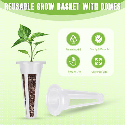 161 Pcs Seed Pods Kit for AeroGarden, Grow Anything Kit for Hydroponics with 50 Grow Sponges, 30 Grow Baskets, 30 Planting Domes, 50 Pod Labels, 1 Tweezer