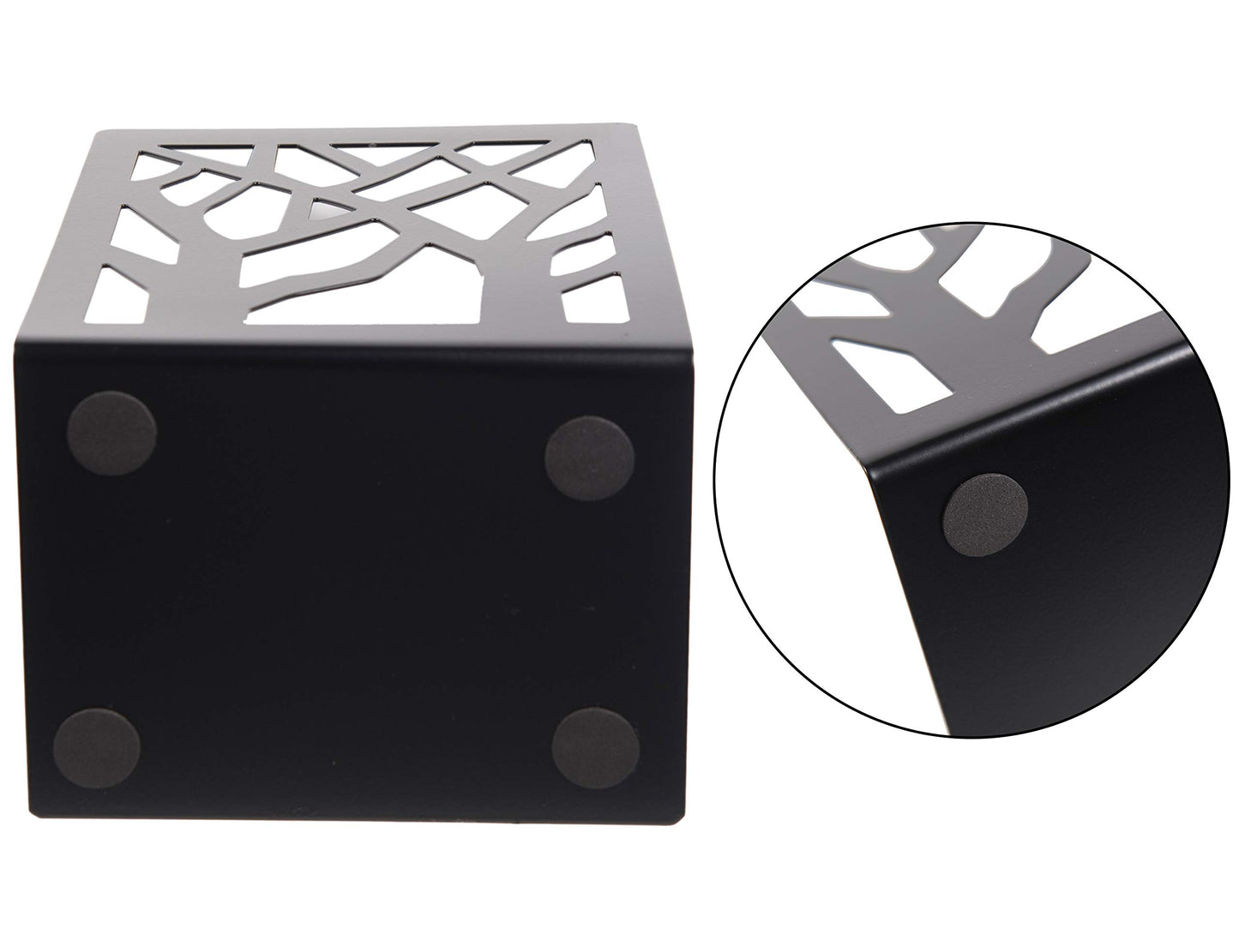 WUWEOT 4 Pair Book Ends, Metal Decorative Bookends for Heavy Books, Black Non-Skip Book Stopper for School, Home or Office, 6.9 x 4.7 x 3.5 Inches