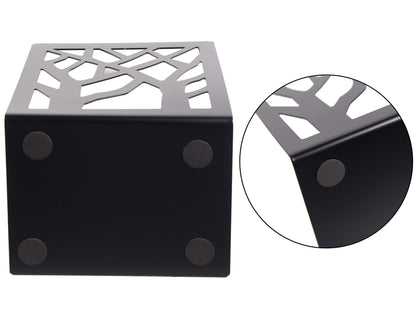 WUWEOT 4 Pair Book Ends, Metal Decorative Bookends for Heavy Books, Black Non-Skip Book Stopper for School, Home or Office, 6.9 x 4.7 x 3.5 Inches