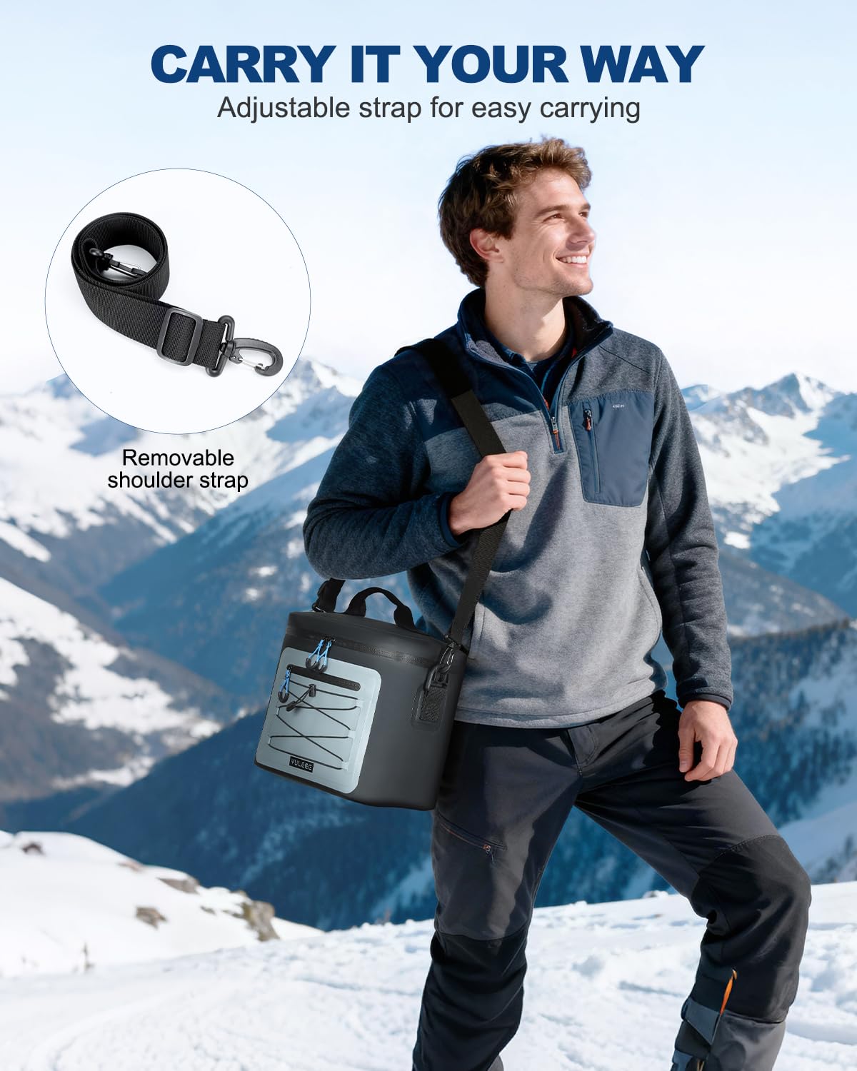 YULEEE Insulated Cooler Bag - Large Multi-Functional Picnic Lunch Bag for Men & Women, Waterproof Leakproof Perfect for Beach, Family,Travel, Camping, Work,BBQ,and Outdoor Activities-7L