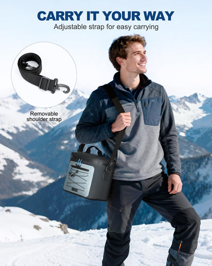 YULEEE Insulated Cooler Bag - Large Multi-Functional Picnic Lunch Bag for Men & Women, Waterproof Leakproof Perfect for Beach, Family,Travel, Camping, Work,BBQ,and Outdoor Activities-7L