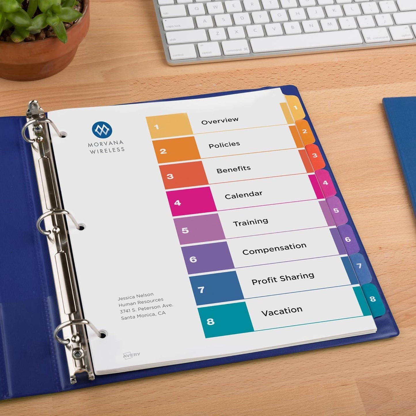 Avery Ready Index Table of Content Dividers for Laser and Inkjet Printers, 8 tabs, Multi-Colour, 6 Sets, (11189)