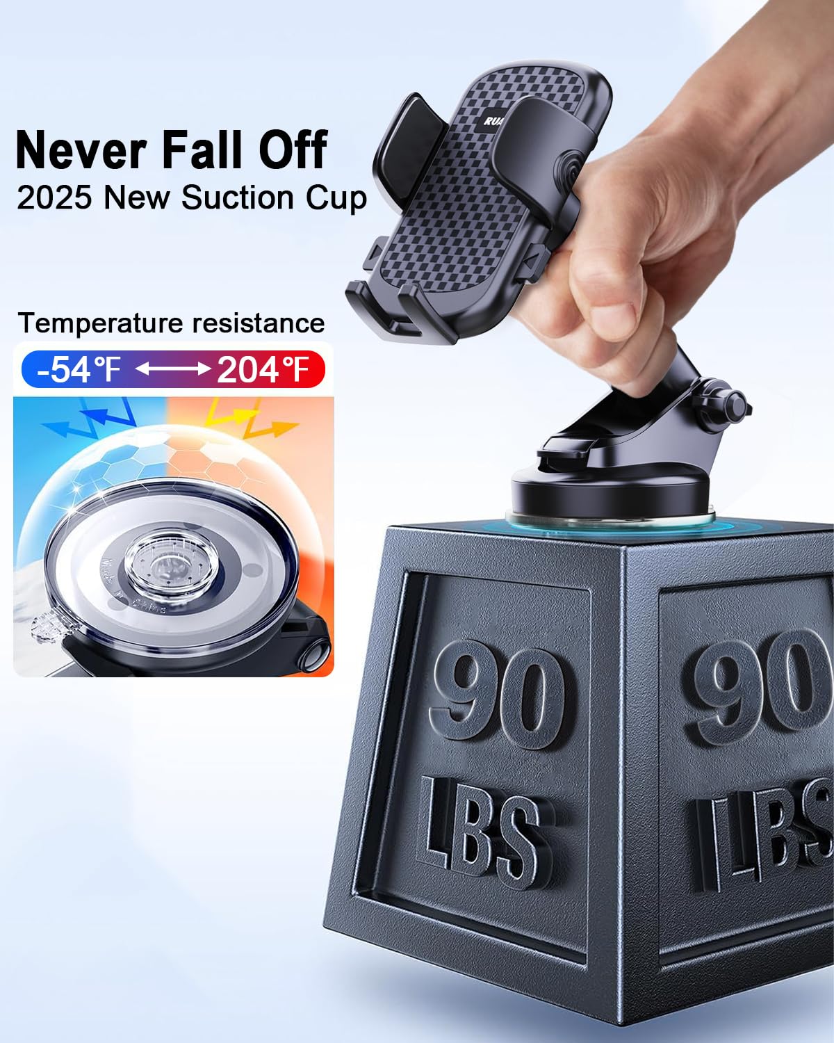 [Ultra-Stable] Car Phone Holder【2026 Strongest Suction & Hook】Cell Phone Mount for Dashboard Windshield Vent,Mobile Stand Base Truck Cradle for iPhone 17 Pro Max 16 15 14 13 12 Samsung S25 S24 Android