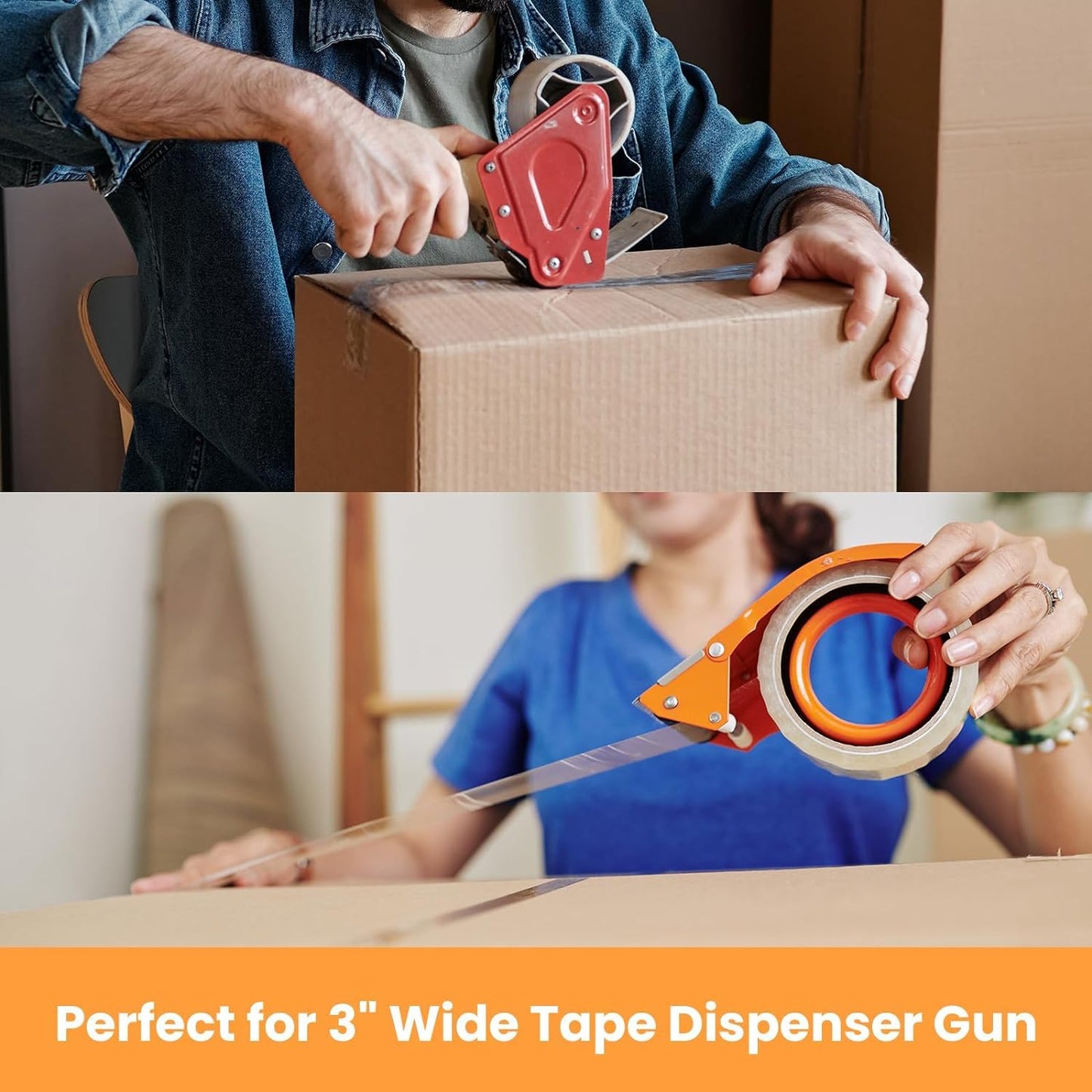 TAPEBEAR Clear Packing Tape 12 Rolls, Heavy Duty Shipping Tape 1.88 Inch x 55 Yard Packaging Tape 2.6mil Thick Transparent Tape Refills for Moving, Storage, Sealing, 660 Total Yards