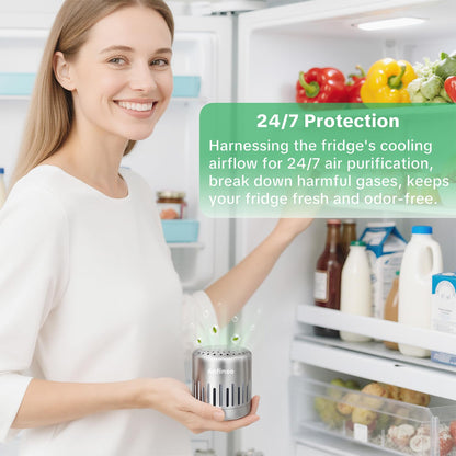 Anfinso Fridge Deodorizer, Lasts for 10 Years, Refrigerator Deodorizer Odor Eliminator Fridge Smell Remover for Home, Room, Car, Closet, More Effective Than Baking Soda & Charcoal Air Purifiers