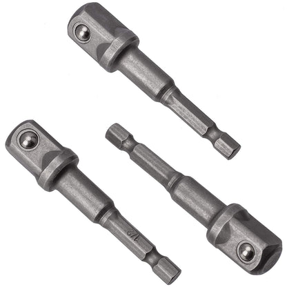 OIIKI 6 Pack 1/2 inch Square Socket Adapter Bit Set, Impact Driver Power Bits for Automotive DIY-1/4 Hex Shank