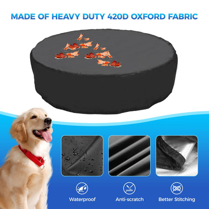 Tufmunb 71 inch Dog Pool Cover, Portable Round Collapsible Bathing Tub Kiddie Pool Cover with Oxford Cloth Material and Drawstring Design, Waterproof and Dustproof (Black) - Only Cover