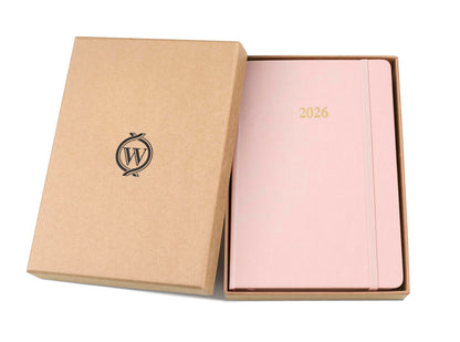 Wykeham's Executive 2026 Daily Journal Planner – Canadian Public Holidays & Format – Customisation Available (Rose, 8.5"×5.5")