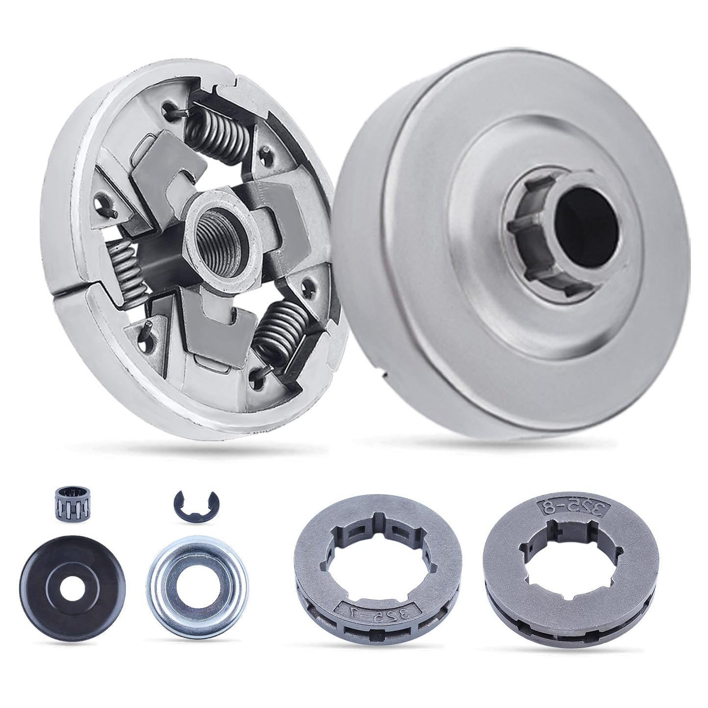 Adefol Clutch Drum Rim Sprocket Kit for Stihl 026 MS260 024 MS240 Chainsaw 325-7 325-8 Replace Parts 112 1160 2051