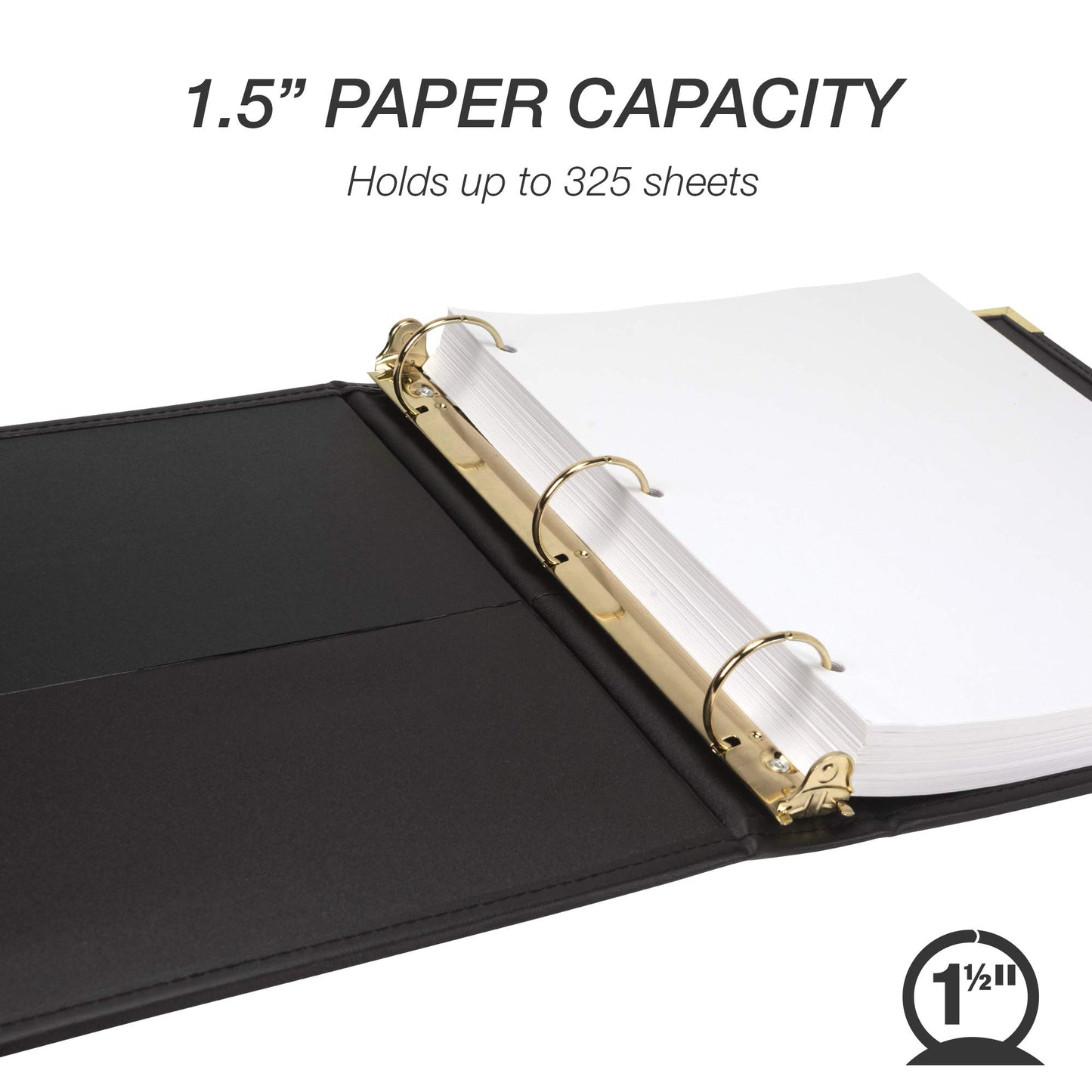 Samsill 1.5-Inch Classic Ring Binder, Black (15150)