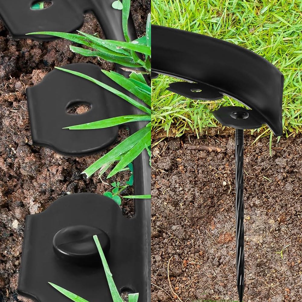 33ft Landscape Edging No Dig Garden with 30 Spikes Border for Landscaping Lawn Flower Beds Grass Yard No-Dig Flexible Borders Kit Plastic Fence Flowerbeds Yard (2inch 33ft)