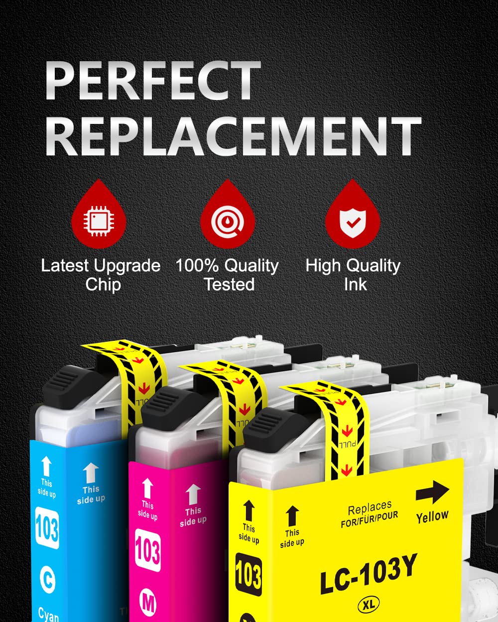 INK4U LC103 LC101 10-Pack Compatible Ink Cartridge Replacement for Brother LC103XL LC101XL (4BK 2C 2M 2Y) High Yield | Works with MFC-J870DW MFC-J6920DW MFC-J6520DW MFC-J450DW MFC-J470DW Printer