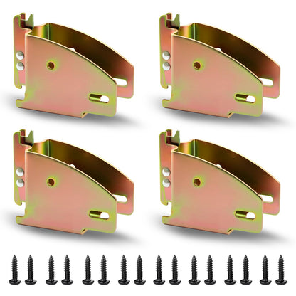 SALUINOKI E-Track Wood Beam End Socket 4 Pack with Screws, E Track 2x4 Bracket for Wood, Zinc-Coated Steel E-Track Accessories for E-Track Tie Down System