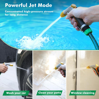 RESTMO Heavy Duty Metal Water Hose Nozzle, High Pressure Garden Hose Nozzle, Hose Sprayer Nozzle with Adjustable Spray Patterns for Garden Watering, Car Washing, Patio and Pet, Orange