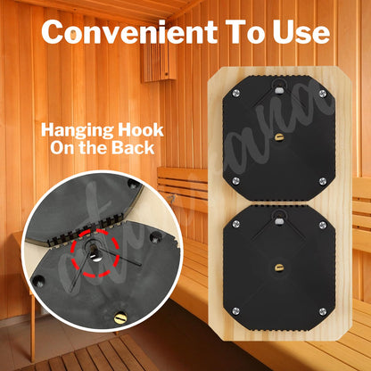 2 in 1 Wooden Sauna Thermometer and Hygrometer, Atarvana Indoor Hygrothermograph for Sauna Rooms, Spa, Hotel Accessories
