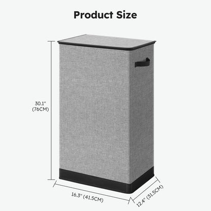 SOLEDI 100L Laundry Basket with Lid Large Laundry Hamper, Clothes Hamper with Laundry Bag Easy to Carry, Collapsible Storage Bins for Bedroom, Bathroom, Dorm, Apartment, College, Wardrobe, Grey