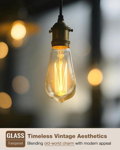 LED Edison Bulbs 60 Watt Dimmable, Vintage E26 Light Bulb Soft White 2700K, ST58 Teardrop Antique Style 60W Equivalent Lightbulbs, Medium Base 6W 700 Lumen 120V, 6 Pack