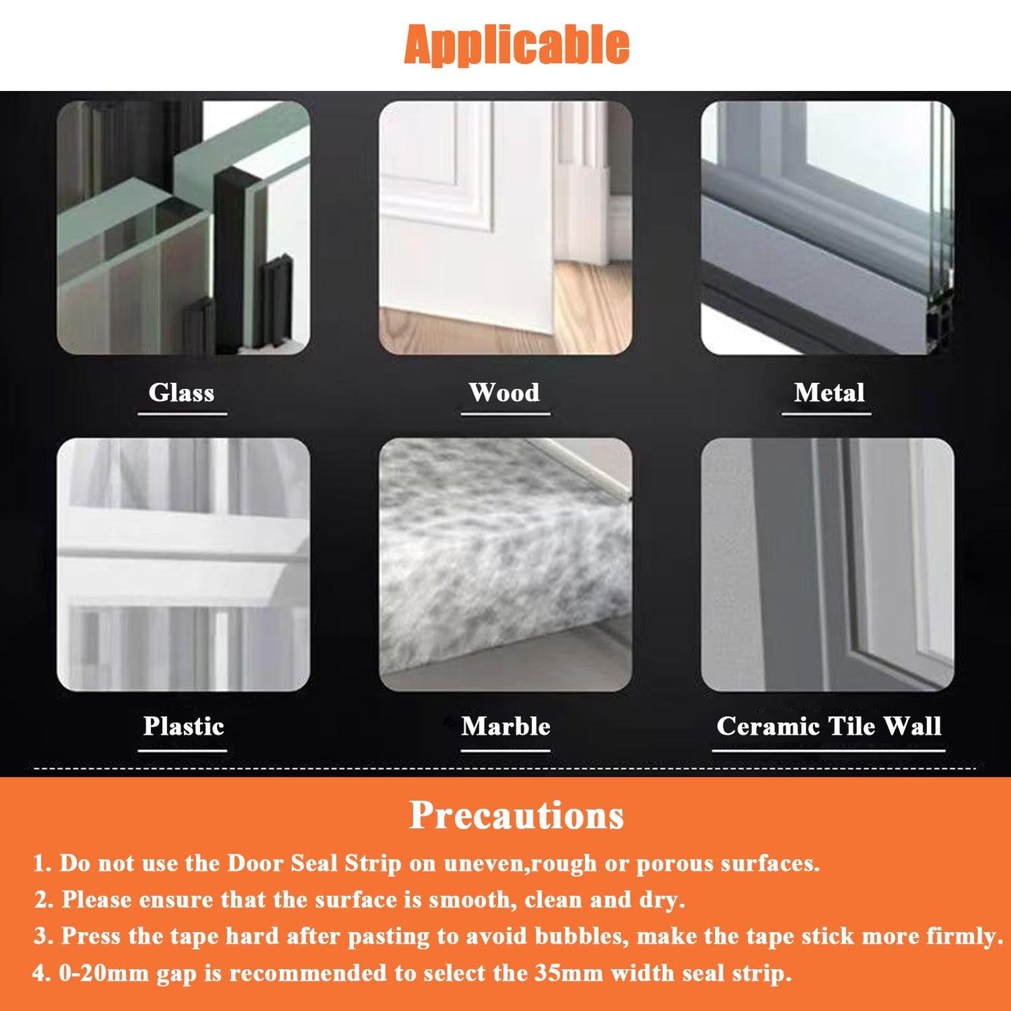 32.8FT Silicone Weather Stripping Door Seal Strip, No Residue Glass Shower Door Seal Strip Under Door Draft Stopper Silicone Sealing Tape for Doors Windows Shower Glass Gap,Transparent,35MM
