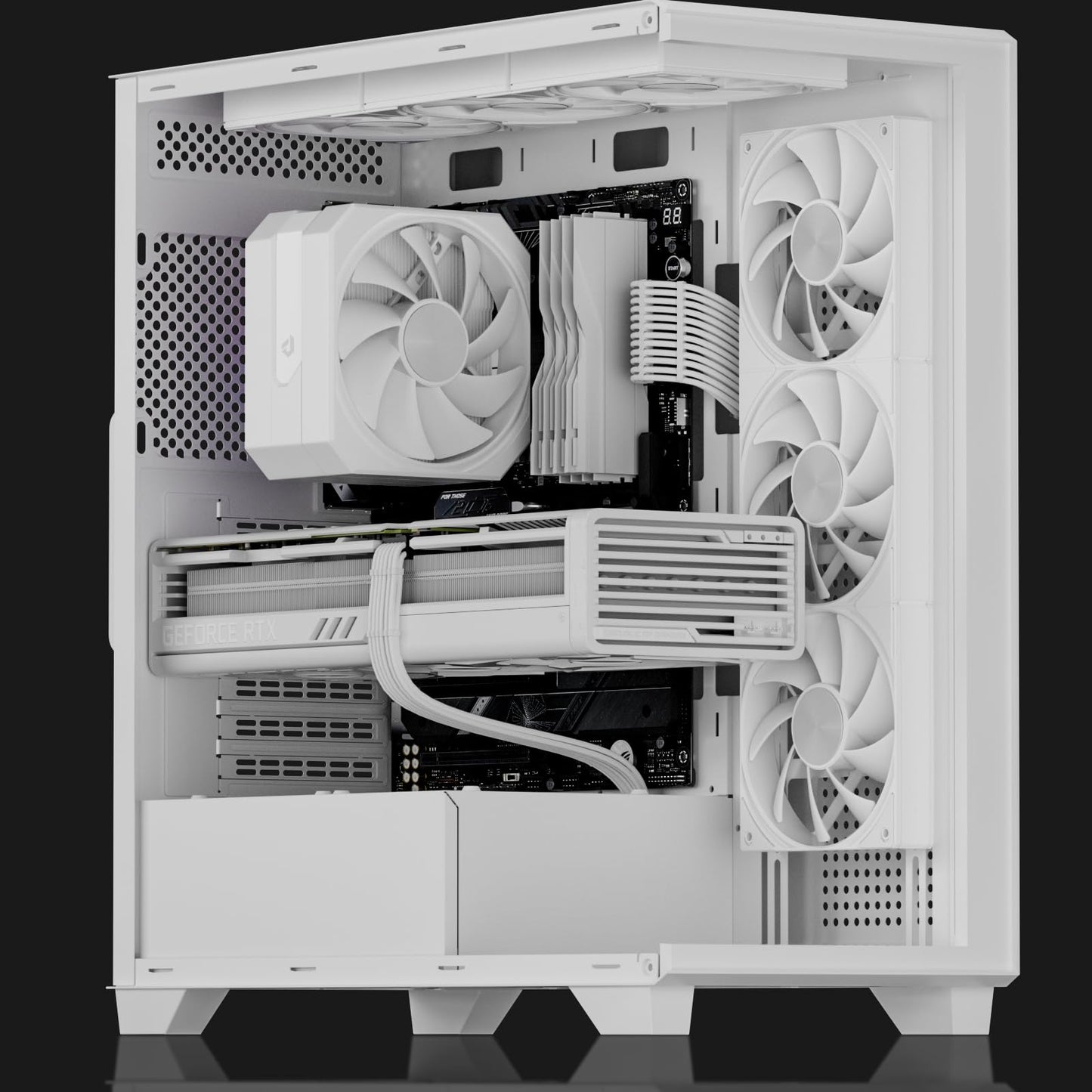 upHere U3T3-1650 pwm,High Performance Cooling Fan,4-Pin,1650 RPM (360mm,White)