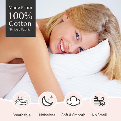 FAUNNA 600TC 100% Cotton Pillow Protectors, Standard Size (20x26), 4 Pack, Oeko-TEX Certified, Hotel Grade Pillow Cover with Silent Zipper, Zip Up Pillow Cases, White