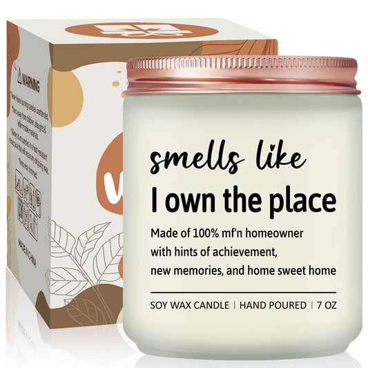 Volufia House Warming Gifts New Home - Closing Gifts for Home Buyers, Housewarming Decoration Ideas for Friend, New Homeowner, Women, Mom - Lavender Scented Candle