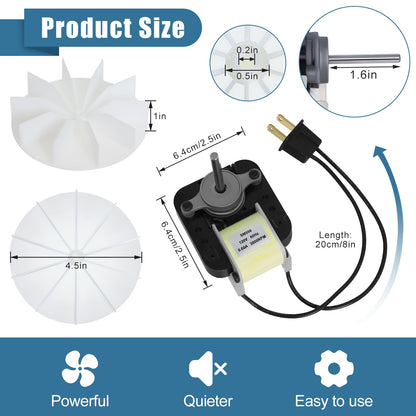 SM550 Universal Bathroom Vent Fan Motor Replacement Kit Compatible with Nutone Broan, Uppco (50 CFM, 120V) Replace C65878, VFM100, E498-1, 82423K, K111, C01575, EM550, EM750 (1)