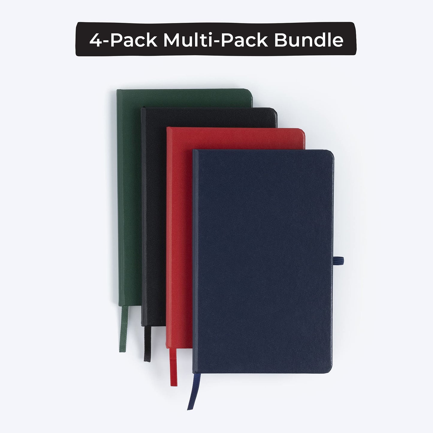 WallDeca Lined Journal Notebooks 4 Pack | Hard Cover, 240 Pages, College Ruled 21 x 13 cm, Ivory 80 GSM Paper | Notebooks for Work, School, Business, College, Notes, Journaling (4-Pack)