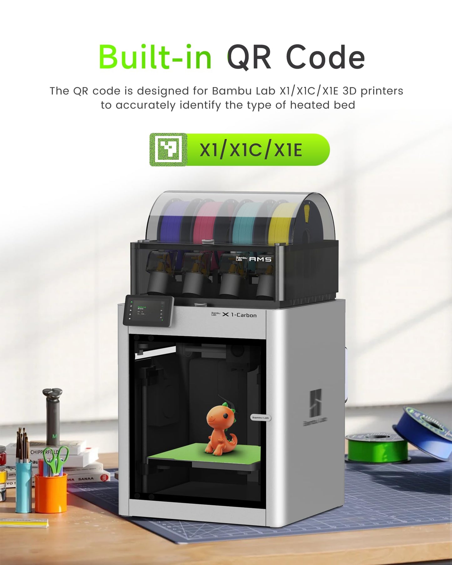 YOOPAI Cold Low Temperature Build Plate 257x257mm, Double Sided Room Temperature Print, Cold 3D Printer Bed Platforms with UltraTack Coating for Bambulab A1/X1C/P1P/P1S/X1E 3D Printers, Green