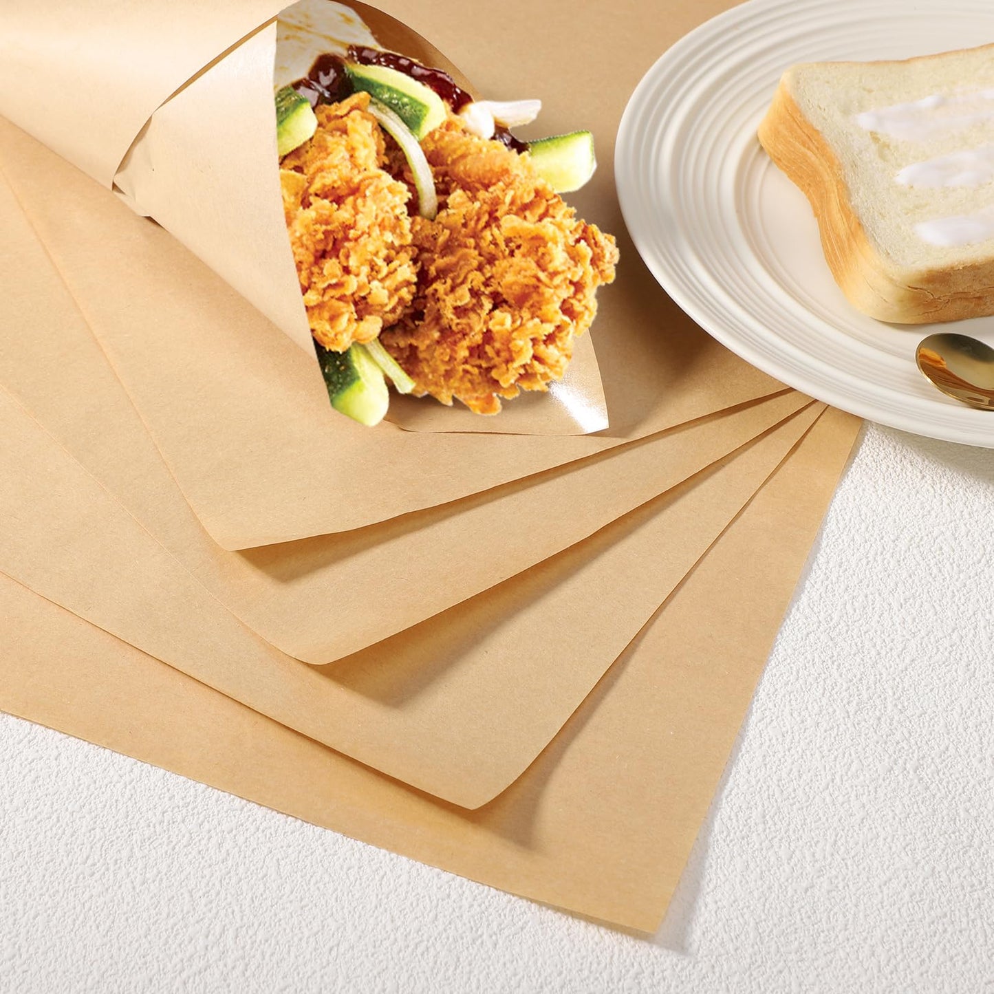 EUSOAR Food Service Butcher Paper, 200 Sheets 11.6" x 11.2" Soap Wrapping Paper, Hamberger Sandwich Wraps, Food Basket Liners, Wrapping Tissue, Squares Deli Paper Sheets