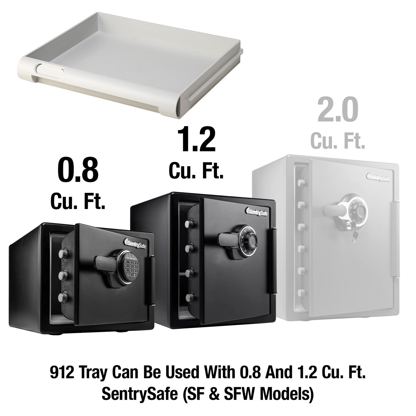 SentrySafe Shelf Insert for SFW082 and SFW123 Fireproof and Waterproof Safes, Multi-Positional White Safe Tray Accessory for 0.8 and 1.2 Cubic Feet Safes, 912