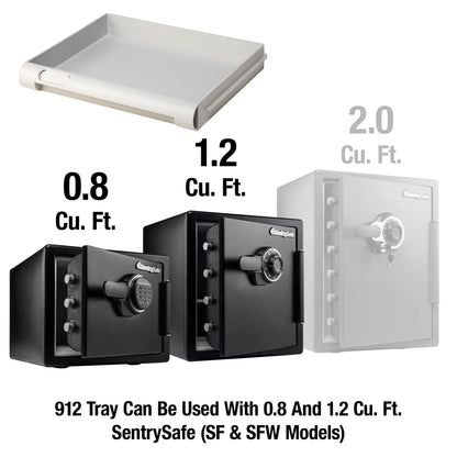 SentrySafe Shelf Insert for SFW082 and SFW123 Fireproof and Waterproof Safes, Multi-Positional White Safe Tray Accessory for 0.8 and 1.2 Cubic Feet Safes, 912