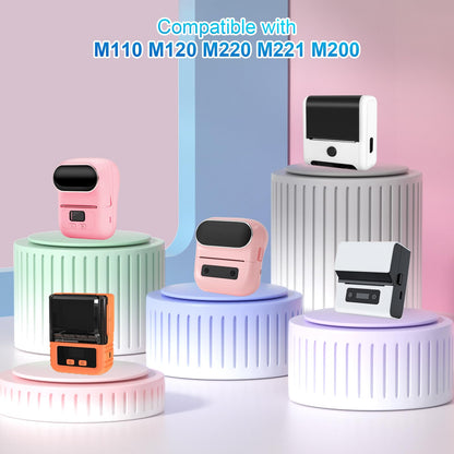 3 Rolls Sticker Thermal Labels for Phomemo M110 M220 M221 M120 M200 Label Maker Printer 50x50MM Gradient Colorful Flower Edge Waterproof Labels Paper for DIY,Design,Address,Price,Name (140/Roll)