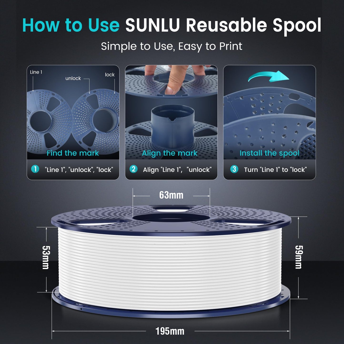 SUNLU PLA+ Filament 1.75mm, PLA Plus 3D Printer Filament, Dimensional Accuracy +/- 0.02 mm, Tough & Neatly Wound, 1KG Spool (2.2 LBS), Fit for Most FDM Printers, (Roasted Chestnut Black)