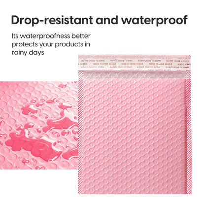 Bubble Mailers Waterproof 6 x 8 inches 50pcs Shipping Envelopes Multicolors Padded Envelopes Self Seal Adhesive (Pink, 6''x8'')