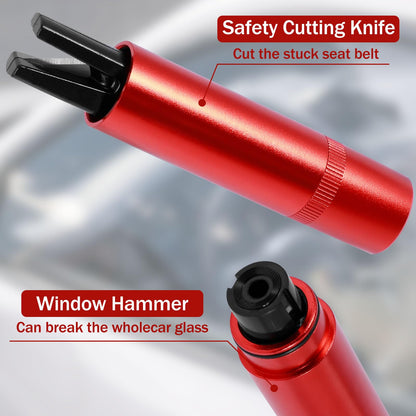 4 Pack Car Safety Hammer Emergency Escape Tool One Second Window Breaker Seatbelt Cutter 2 in 1 Seat Belt Cutter and Glass Breaker Life-Saving Emergency Artifact for Car Auto (Red)