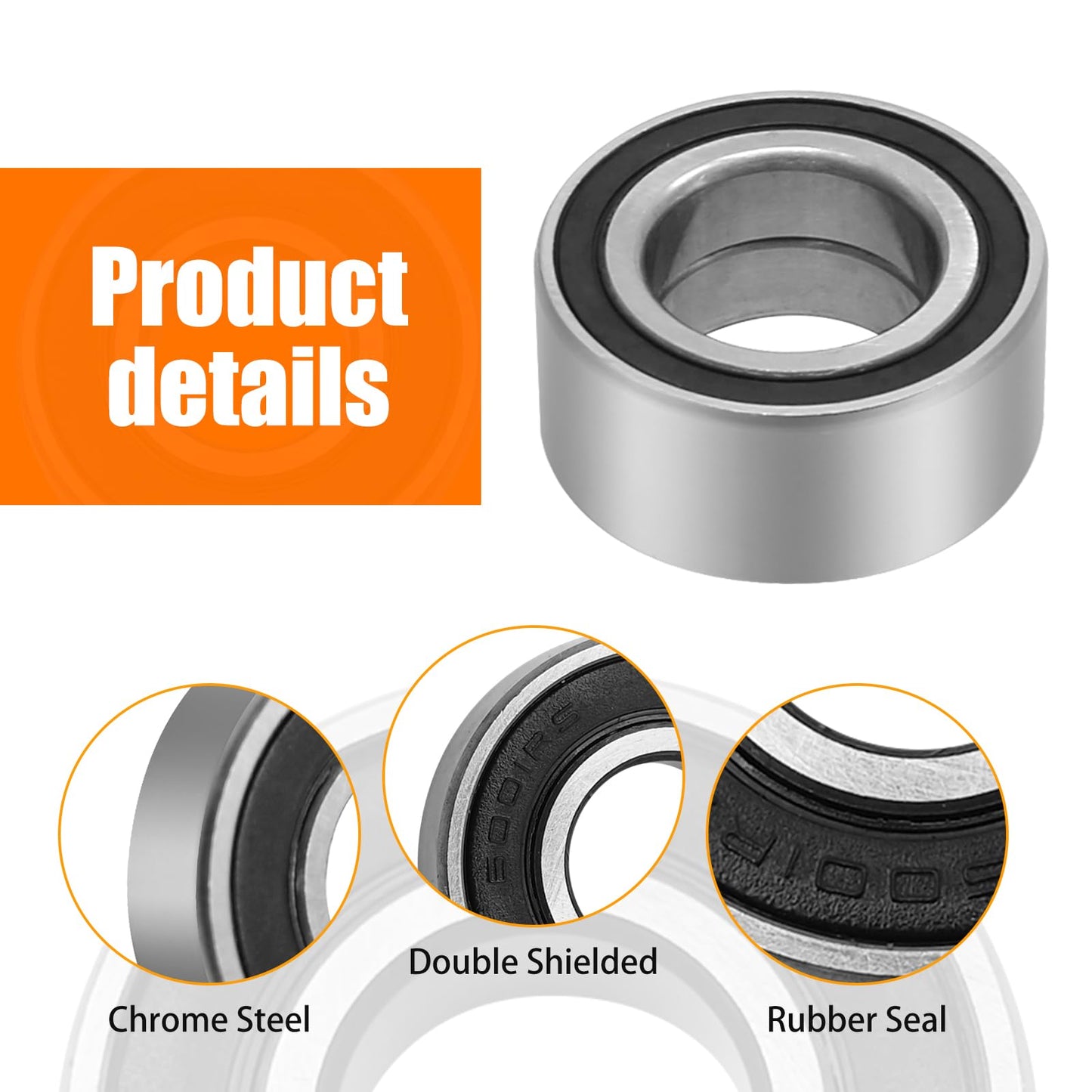 UOIENRT Front Wheel Bearings and Seals, Replacement for Honda Rancher 350 TRX350 FE/FM Rancher 420 TRX420 Rancher 400 TRX400 FGA/FA 2000-2014, Replces 91051-HC5-003 91209-HN2-003