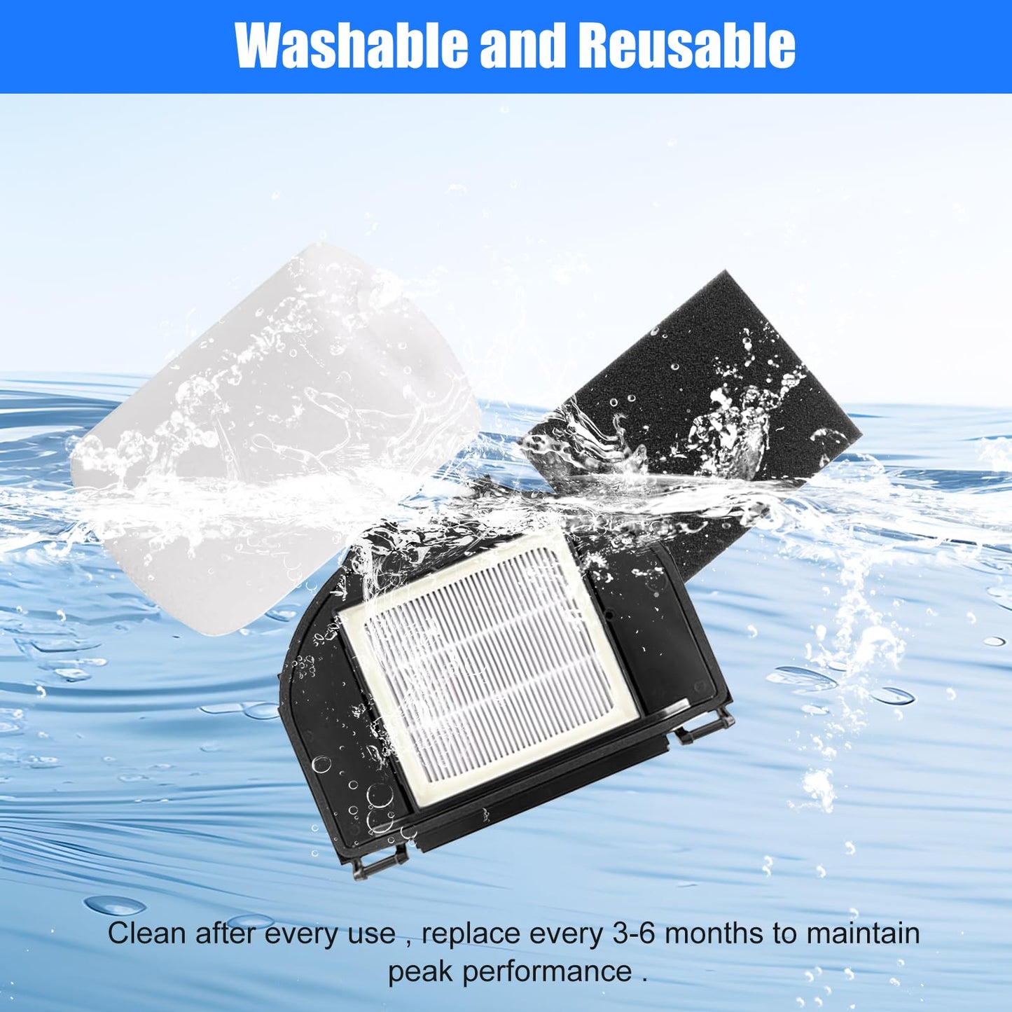 RV2310AE Replacement Parts for Shark AV2310AE/RV2320S/UR2350AE Matrix Robot Vacuum Cleaner,1 Main Brush Roller, 6 Side Brushes, 2 HEPA Filters, 2 Foam Filters(Not for RV2300/RV2310)