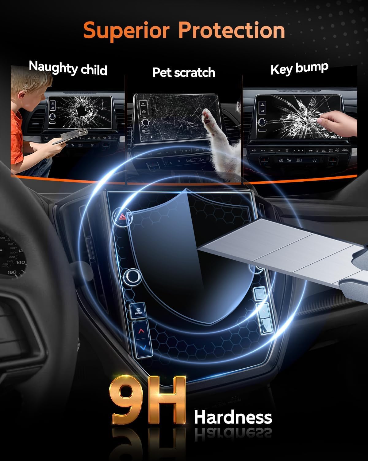CDEFG for 2022-2026 Subaru WRX & 2024 2025 2026 Subaru Crosstrek Accessories Screen Protector,Premium/Limited/GT/Sport/Limited/Wilderness TouchScreen Display Cover (11.6 Inch Tempered Glass)