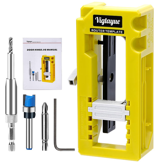Vigtayue Door Hinge Jig Template Mortiser for 3" to 5" Length Hinges - Square, Radius 1/4" or 5/8" Types