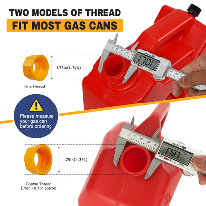 33 Pcs Gas Can Nozzle Replacement Kit, Gas Can Spouts Fits 5 Gallon Gasoline Cans, with Flexible Nozzles, Screw Collar Caps, Thicker Gasket, Spout Cap, Drill Bit and Fuel Vent Caps - for Smooth Flow