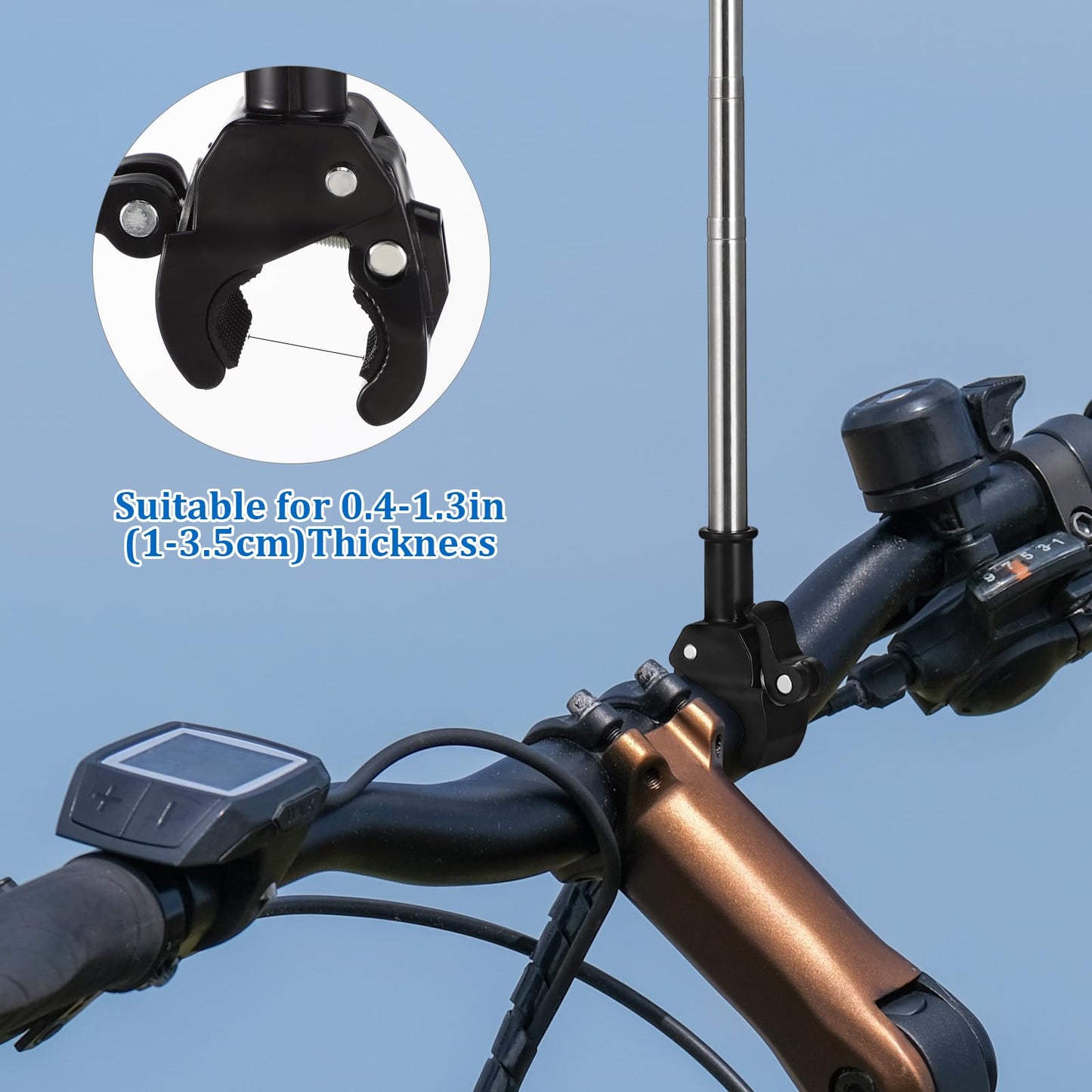 2 Pcs Bicycle Flagpole Mounting Stand Telescoping Racing Flag Outdoor Flag Bike Display Flagpole Holder