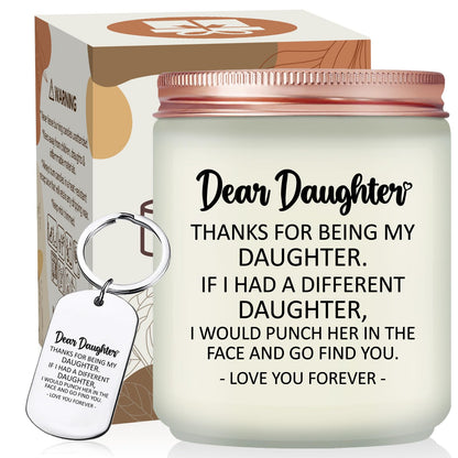Volufia Daughter Gifts from Mom, Dad - Christmas Mothers Day Birthday Gift for Daughter - Lavender Scented Candle