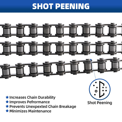Patioer #41 Roller Chain 10 Feet for Electric Gate Openers with 2 Connecting Links, Carbon Steel Chains for Automatic Sliding Gate Opener Operator Garage Hanger Door Go Karts ATVs Dirt Bikes