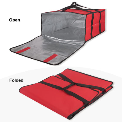 Pizza Carrier Insulated Bags Extra Large for Deliveries – Holds up to 4 Fresh Pizzas, Insulated Pizza Carrier Delivery Bag (Red)