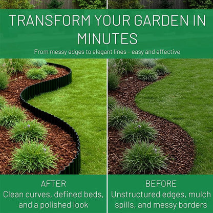 Black Corrugated Metal Landscape Edging,6"×20FT Sturdy Lawn Edging Border for Lawn, Flower Bed, Garden Fence, Paver Edgings